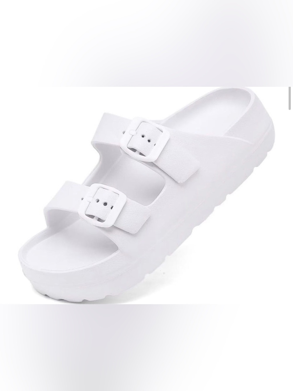 Women’s White Platform Sandals Adjustable Buckle Size 7 (EUR 38)